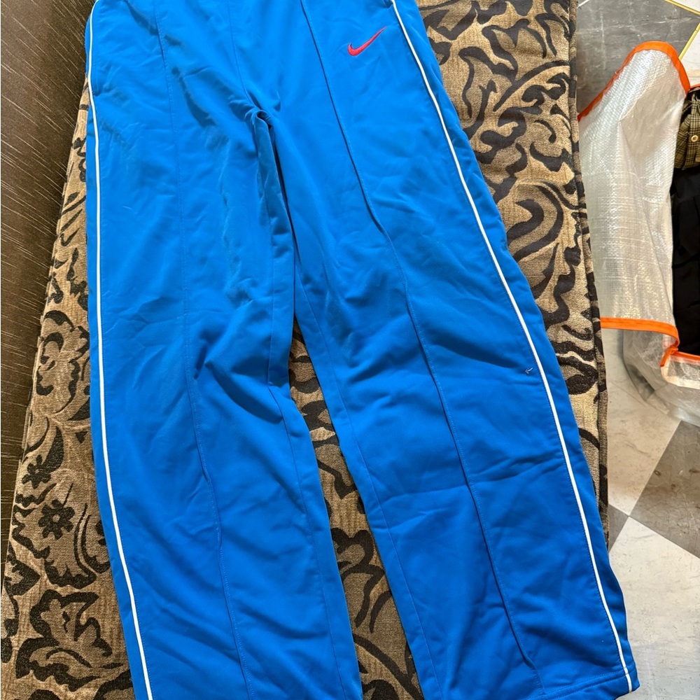 Nike Vibrant Blue Athletic Pants with White Accents